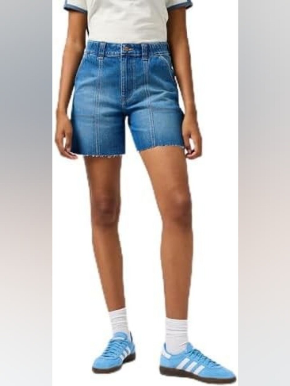Wrangler Carpenter High-Waist Denim Cutoff Shorts - Blue-Size 6